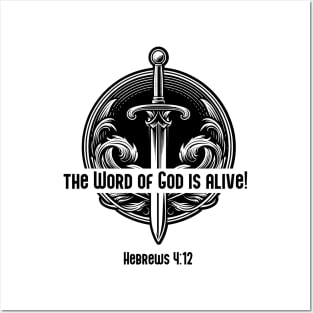 Print Design Christian Hebrews 4:12 the word of god is alive Posters and Art